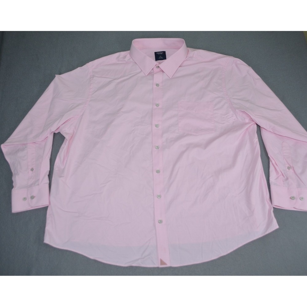 UNTUCKit Fit By DXL Shirt Mens Size 3XL Pink Check Morgan Performance Button Up